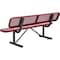 Global Industrial 72 Perforated Metal Outdoor Picnic Bench with Backrest, Red 694557RD - alternate 2